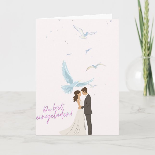 Cartão Elegante Hochzeitseinladung Du bist eingeladen! mi (Frente)