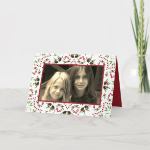 Cartão Elegante Holly Pinecone Mandala Clássica 1 Foto