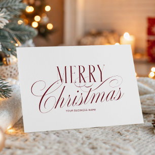Cartão Elegante Logotipo Empresarial Natal Vermelho em Sc