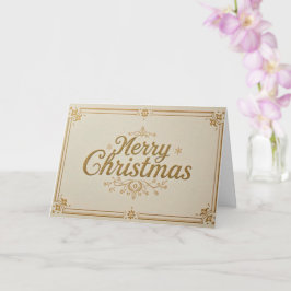Cartão Elegante Natal Alegre Ouro Minimal Luxo Feriado 