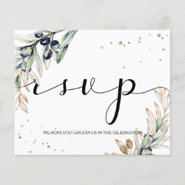 Cartão Elegante/Orçamento/Olive RSVP. Flyer