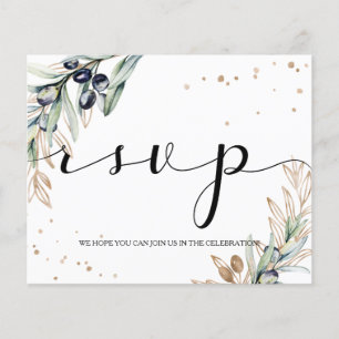 Cartão Elegante/Orçamento/Olive RSVP. Flyer