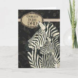 Cartão elegante preto do dia dos pais das zebras