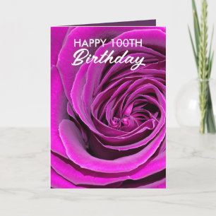 Cartão Elegante Rosa 100º Aniversário