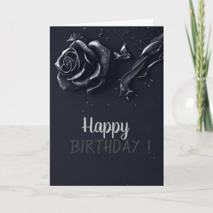 Cartão Elegante Rosas Gothic Birthday