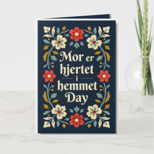 Cartão Elegante Rosemaling Norueguesa do Dia das Mães