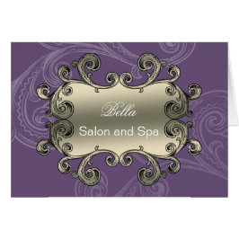 Cartão elegante roxo florescente Negócios Obrigado Cartõe