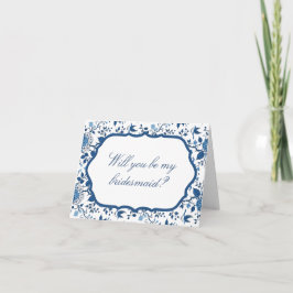 Cartão Elegante será minha dama de honra? Proposta Azul