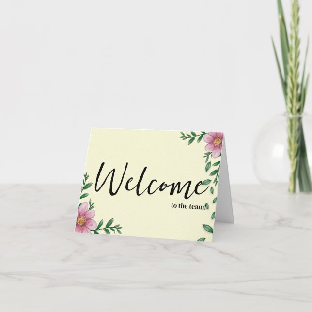 Cartão Elegante simples Personalizado Bem-vindo à equipe (Frente)