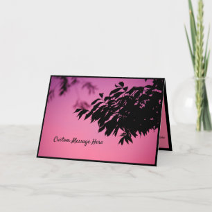 Cartão Elegante Sombra de Galho de Árvore Paisagem Preto 