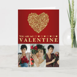 Cartão Elegante Você É Minha Rosa de São Valentão Coração