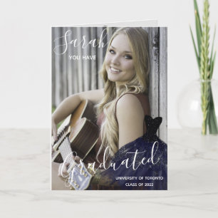 Cartão Elegante Você Graduou Graduação De Colagem De Foto