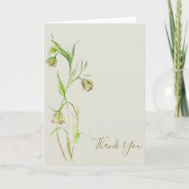 Cartão Elegante Watercolor Lily Obrigado