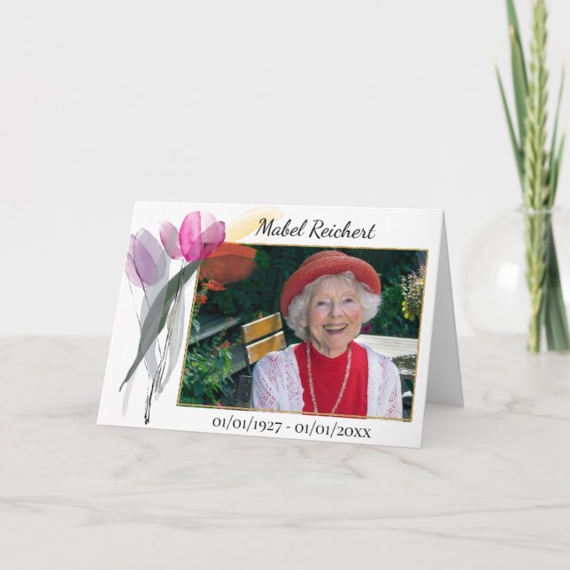 Cartão Elegante Watercolor Obrigado pela sua simpatia (Frente)