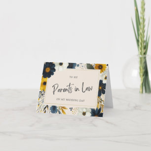 Cartão Elegante Wildflower Meus Pais Em Direito Beige Wed