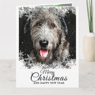 Cartão Elegante Wolfhound Irlandês de Natal