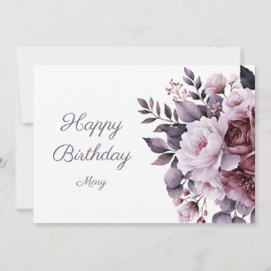 Cartão Elegantes Flores Silvestres em Aquarela Para Ela