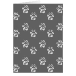 Cartão Elegantes patas cinzentas no interior em branco