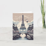 Cartão Eleição Parisiense de inverno - Natal na cidade<br><div class="desc">Entra numa terra maravilhosa de inverno parisiense com o nosso cartão de Natal "Elegância de inverno Parisiense". Esta bela carta captura o romance e o encanto de Paris durante a estação festiva. Desde as luzes cintilantes ao longo do Sena até a majestosa Torre Eiffel brilhando com alegria de férias, cada...</div>