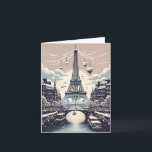Cartão Eleição Parisiense de inverno - Natal na cidade<br><div class="desc">Entra numa terra maravilhosa de inverno parisiense com o nosso cartão de Natal "Elegância de inverno Parisiense". Esta bela carta captura o romance e o encanto de Paris durante a estação festiva. Desde as luzes cintilantes ao longo do Sena até a majestosa Torre Eiffel brilhando com alegria de férias, cada...</div>