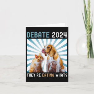 Cartão Eleições 2024 Pets Dog Cat que estão comendo W