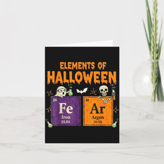 Cartão Elements Of Halloween Fear Periodically Halloween  (Frente)
