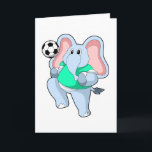 Cartão Elephant as Soccer player with Soccer.PNG<br><div class="desc">This design is the perfect gift for a birthday,  Christmas and other celebrations. It is suitable for women,  men and kids.</div>
