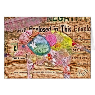 Cartão Elephant Collage Digital Art