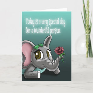 Cartão Elephant Cutie Birthday Card
