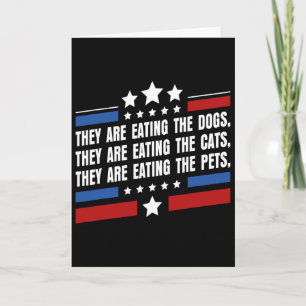 Cartão Eles Estão Comendo Os Cachorros Os Gatos Os Animai