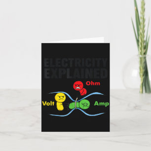 Cartão Eletricidade Explicada Engraçado Geek Física Humor