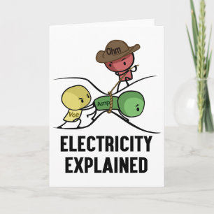 Cartão Eletricidade Explicada Presente de Físico Nerd I P