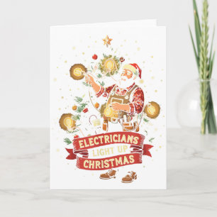 Cartão Eletricista Acende o Natal Pai Pai Divertido