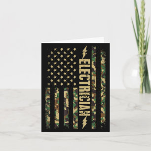 Cartão Eletricista patriótico camuflagem da bandeira amer