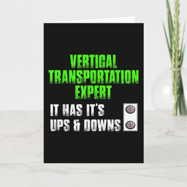 Cartão Elevador Mecânico de Reparo Funny (Frente)