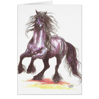 Cartão Elevando o cavalo do frisão