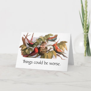 Cartão Elf Bird Sprite Pixie Brownie Fairy Tale