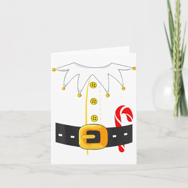 Cartão Elf Costume Christmas Holiday Men Women Kids  (Frente)