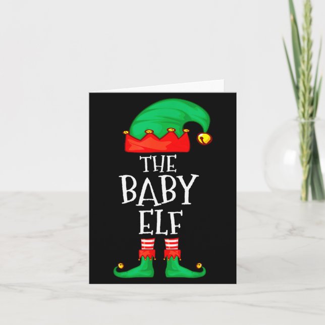 Cartão Elf Family Christmas Funny The Baby Elf Sweater Bo (Frente)