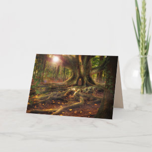 Cartão elfin treehouse greeting card
