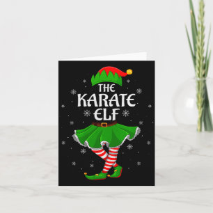 Cartão Elfo de Karate Natal Família Garotas Mulheres Equi