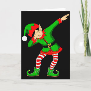 Cartão Elfo de Natal Dabbing Chapéu de Papai Noel Meninos