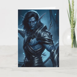 Cartão Elfo Escuro Pronto para o Halloween de Batalha
