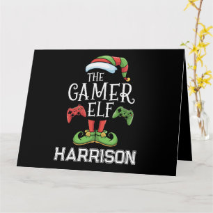 Cartão Elfo Gamer Personalizado Vídeo de Natal de Jogos