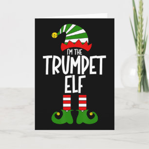 Cartão Elfo Trombeta Música Natal Instrumento Corresponde