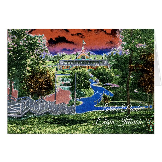 CARTÃO ELGIN ILLINOIS LORDS PARK PAVILION VISÃO DE ARTE D (Frente Horizontal)