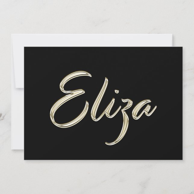 Cartão Eliza white gold Handwriting Karte (Frente)