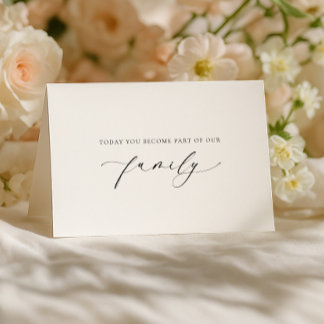 Cartão Ellesmere Today You Become Family Wedding Day