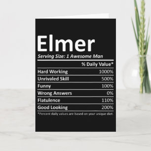 Cartão Elmer Nutrition Funny Birthday Nome Personalizado 