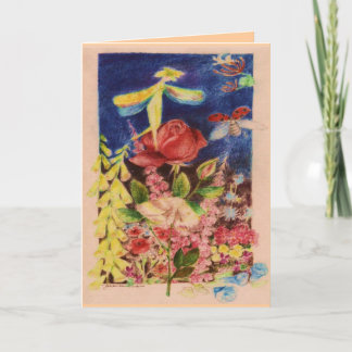 Cartão Elve da rosa vermelha